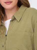 krave på brun hørskjorte ONLY Carmakoma CARYASMIN-CARO Shirt Elmwood