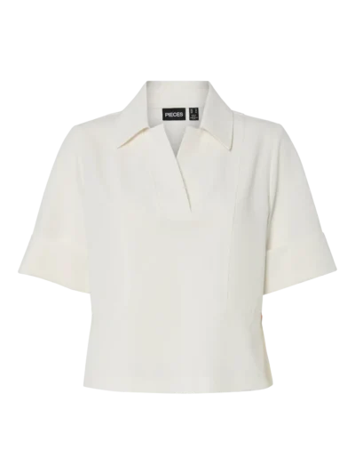 PIECES PCFRIDA SS V-NECK FSY | Cloud Dancer