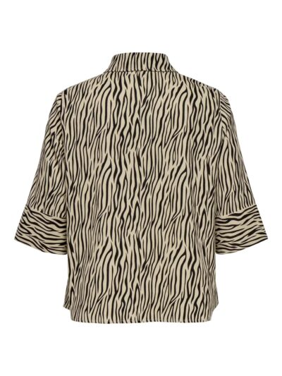 beige zebra skjorte ONLY Carmakoma CARDEMILA Shirt Pumice Stone ZEBRA