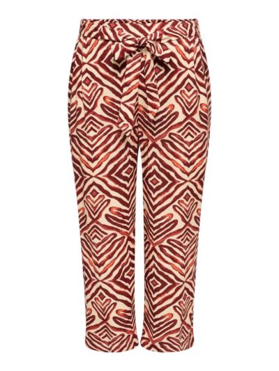 mønstrede bukser med bælte ONLY Cmakoma CARSHILLA Culotte Pant Hot Chocolate TRIBE