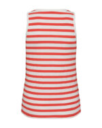 ryggen af rød stribet top Freequent FQEFFY-TOP Star Off-white w. Bittersweet