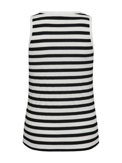 ryggen på stribet top Freequent FQEFFY-TOP | Black w. Star Off-white
