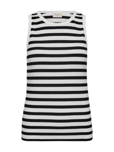 stribet top Freequent FQEFFY-TOP | Black w. Star Off-white
