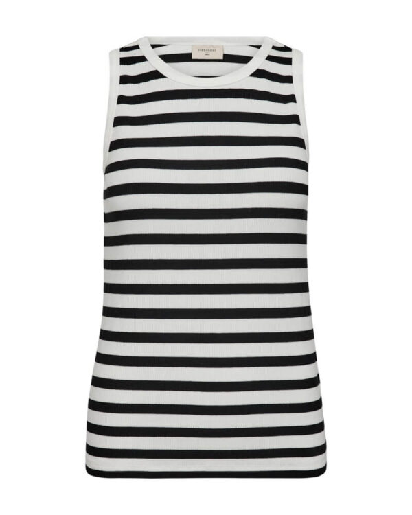 stribet top Freequent FQEFFY-TOP | Black w. Star Off-white