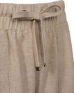 snøre på beige hørbukser Freequent Sand melange FQLAVA-PANTS