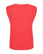 ryggen af rød t-shirt med rynkedetaljer på skuldrene Freequent FQMELISSA-TEE Bittersweet