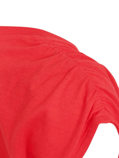 rød t-shirt med rynkedetaljer på skuldrene Freequent FQMELISSA-TEE Bittersweet