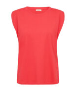 rød t-shirt med rynkedetaljer på skuldrene Freequent FQMELISSA-TEE Bittersweet