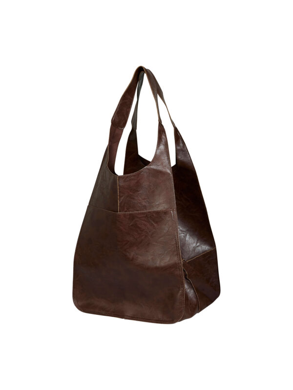 brun shopper i læder. NÜ Brown Mix Akia Bag shopper