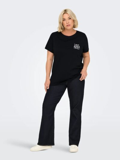 ONLY Carmakoma CARCRUZ LIFE SS O-NECK  JRS | Black/Rose