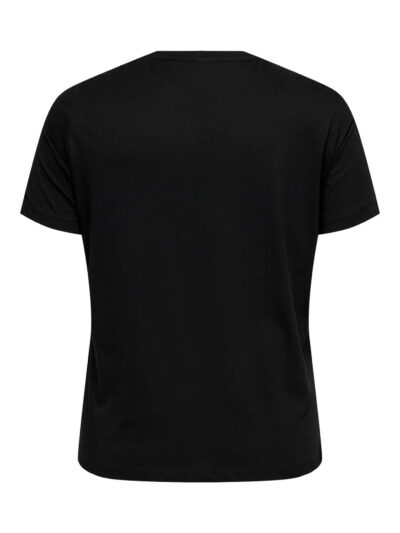 ryggen af sort t-shirt ONLY Carmakoma CARZAFIRO Tee Black New York