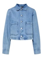 lyseblå denimjakke PIECES PCSKY Denim Jacket Light Blue Denim