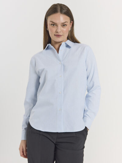 Freequent FQOXFORD-SHIRT | Chambray Blue w. off-white