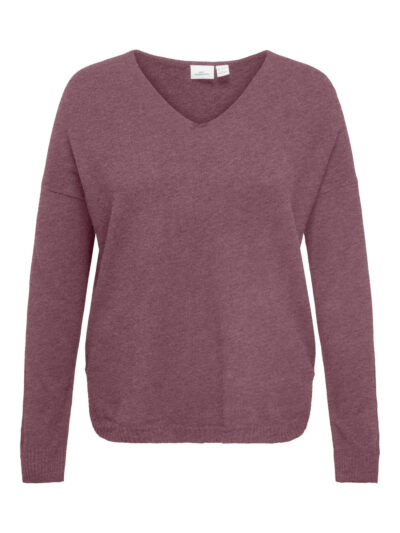 lilla strik ONLY Carmakoma CARMARGARETA Pullover Rose Brown Melange