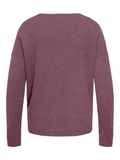 ryggen af lilla strik ONLY Carmakoma CARMARGARETA Pullover Rose Brown Melange