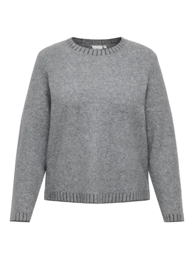 grå strik med ribkanter ONLY Carmakoma CARFINA Knit Grey