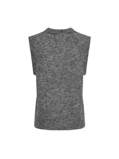 ryggen af grå vest i strik MOSS Copenhagen MSCHHope Vest