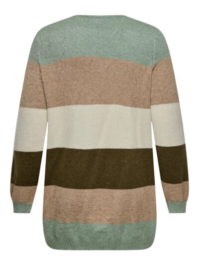 ryggen af åben stribet cardigan ONLY Carmakoma CARESLY Open Cardigan