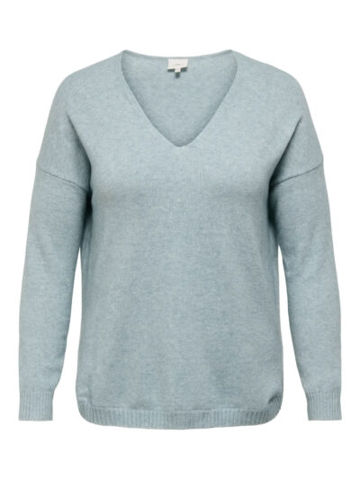 lyseblå strik ONLY Carmakoma CARMARGARETA Pullover Arona