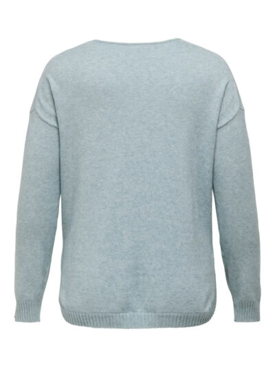 ryggen af lyseblå strik ONLY Carmakoma CARMARGARETA Pullover Arona
