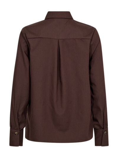 læg på ryggen af brun skjorte med halv knaplukning Freequent FQFLYNN-SH Coffee Bean