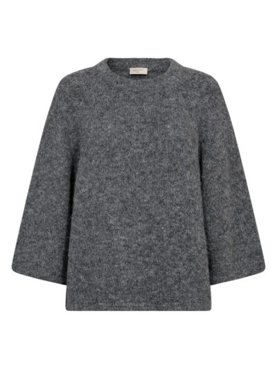 grå strik Freequent FQGRSLULU-PULLOVER Dark Grey Melange