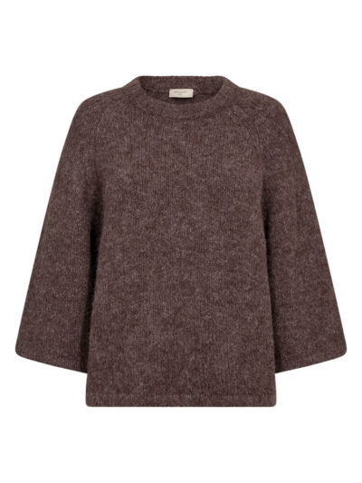 brun strik Freequent FQGRSLULU-PULLOVER Coffee Bean Melange