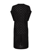 ryggen af kortærmet sort cardigan med gennemsigtige striber. Freequent FQELINA-CARDIGAN