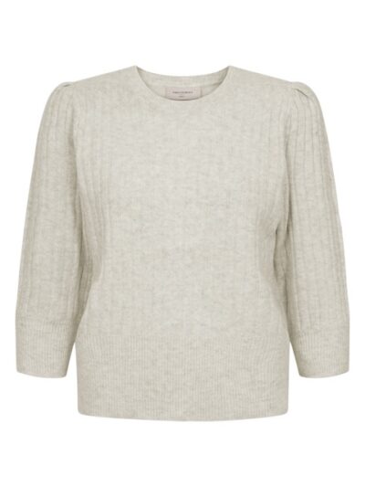 lys beige strik Freequent FQHARA-PULLOVER | Moonbeam Melange