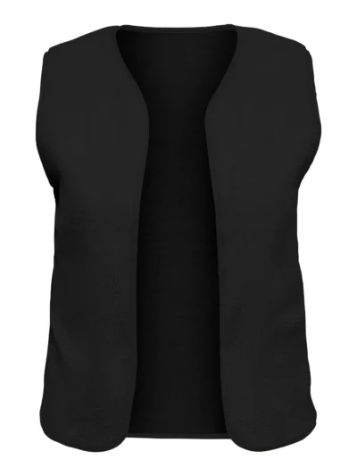 sort åben teddy vest ONLY Carmakoma CARBELISA Teddy Waistcoat Black