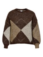 brun strik med mønster ONLY Carmakoma CARNOEME Pullover