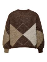 ryggen af brun strik med mønster ONLY Carmakoma CARNOEME Pullover