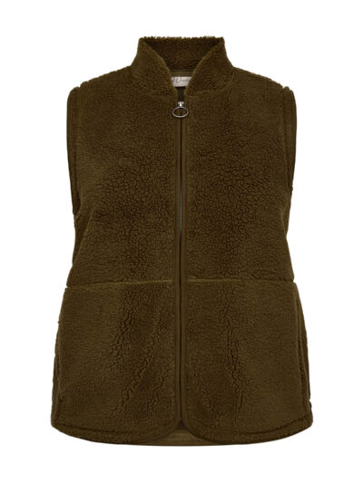 oliven grøn teddy vest Wasabi WA-NETTIE 1 Vest Dark Olive