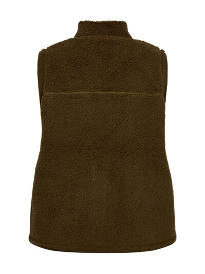 ryggen af oliven grøn teddy vest Wasabi WA-NETTIE 1 Vest Dark Olive
