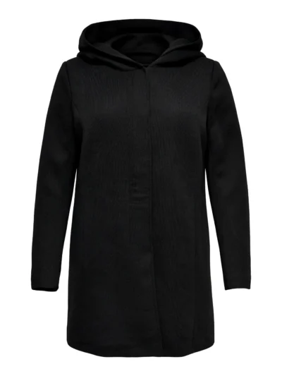 sort frakke med lynlås ONLY Carmakoma CARSEDONA Coat Black