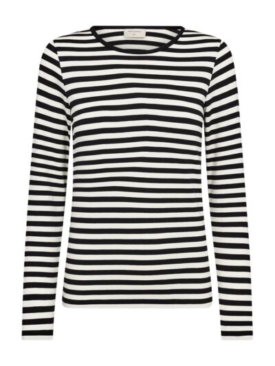 Freequent FQLIANA-TEE Bluse | Black w. Star Off-white