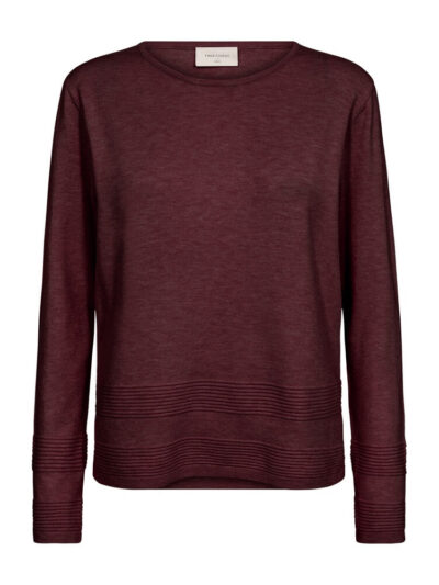 langærmet bordeaux rød strik. Freequent FQFLOW-PULLOVER Port Royale