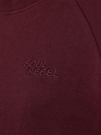 diskret tekst på brystet af bordeaux rød sweatshirt Freequent FQNALE-PULLOVER Port Royale