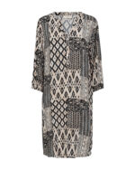 sort hvid mønstret kjole Freequent FQLOVO-DRESS Rainy Day w. Black