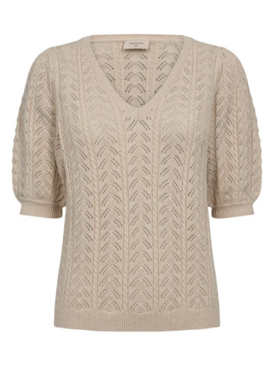 beige kortærmet strik Freequent FQCLARRY-PULLOVER sand Melange