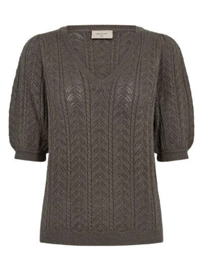 brun kortærmet strik Freequent FQCLARRY-PULLOVER Morel Melange