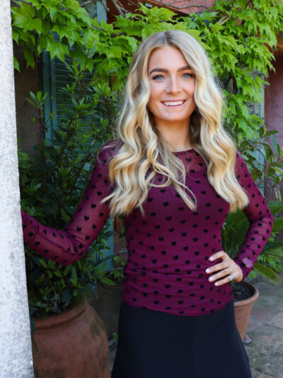 Liberté Mesh T-shirt | Bordeaux Black Flock Heart