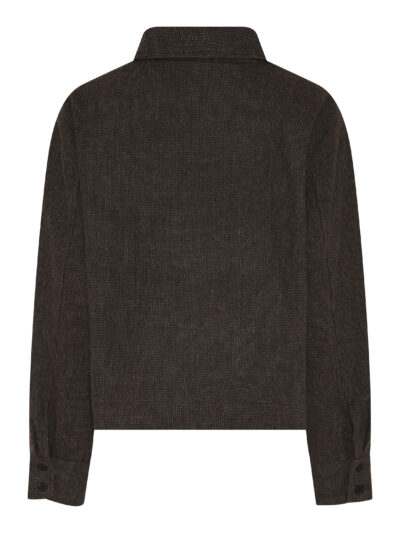 ryggen af brun jakke med krave. Humble MargotHbs jacket Brown combi