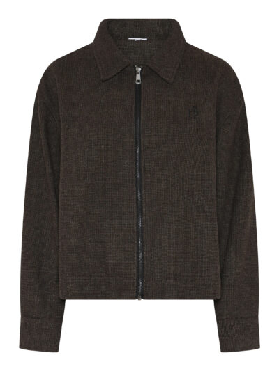 brun jakke med lynlås foran. Humble MargotHbs jacket Brown combi
