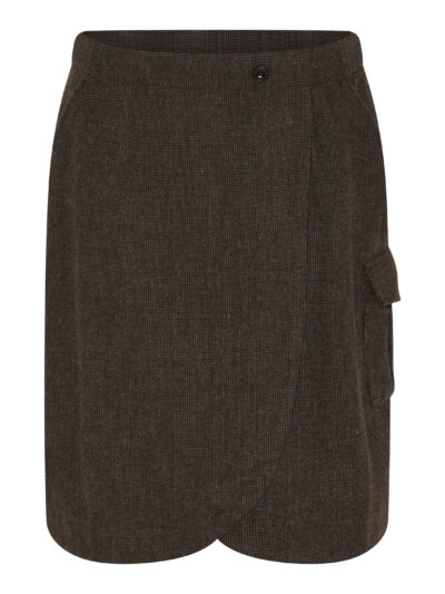 brun nederdel med buet kan forneden. Humble MargotHbs skirt Brown combi