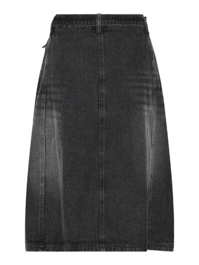 bagpå denimnederdel med et vasket udtryk og fast bælte. Humble MerleHbs skirt Used black