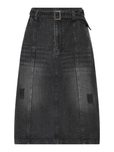 denimnederdel med et vasket udtryk og fast bælte. Humble MerleHbs skirt Used black