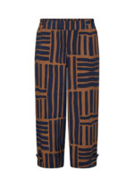 mønstrede bukser i navy blå og brun. Wasabi WA-SKY 3 Bukser Navy Blazer Combi