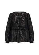 transparent sort bluse med bindebånd. Wasabi WA-SANNA 1 Bluse Black