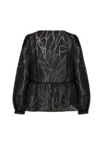 ryggen af transparent sort bluse med bindebånd. Wasabi WA-SANNA 1 Bluse Black